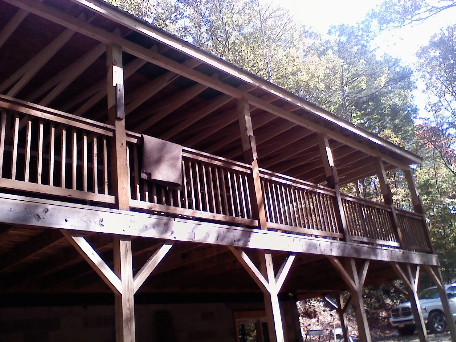 Timber framing under a new elevated porch and deck — Roof Leak Repair in Mount Angel by Roofing Brothers